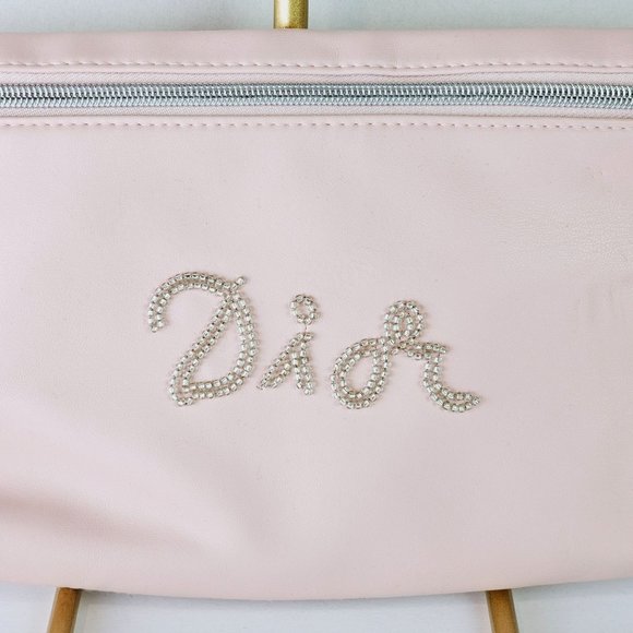 Dior Beaute, Christian Dior Pink Beaded Clutch Make-up Bag Handbag, NWOT - Picture 3 of 12